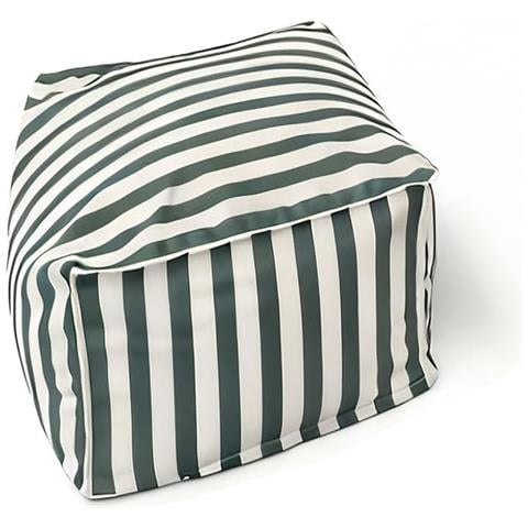 Positano Pouf Da Esterno A Righe Verdi Idrorepellente - 55x65x35 Cm - Foto 5