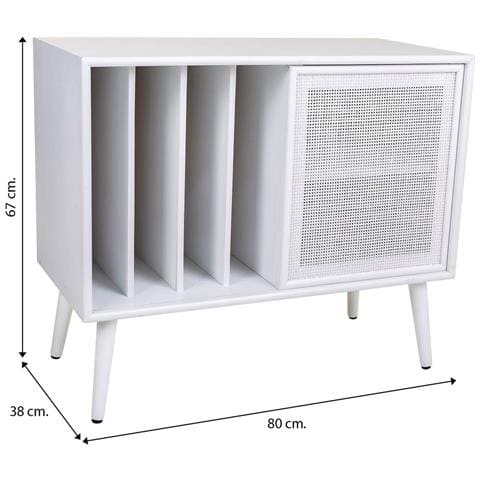 Mobile Base In Legno Bianco E Rete 80x38x67h - Foto 6