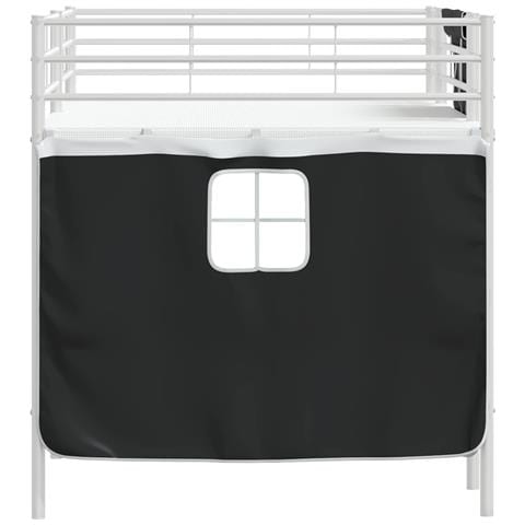 Struttura del Letto Loft per Bambini con Tendine Bianco e Nero - Foto 9
