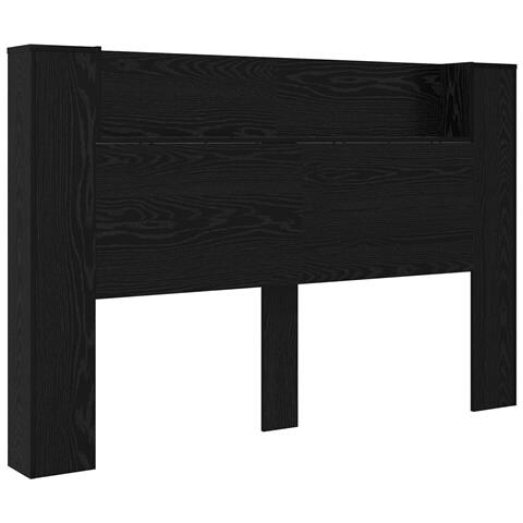 Testata con Mobile e LED Rovere Nero 160 x 16,5 x 103,5 cm - Foto 1