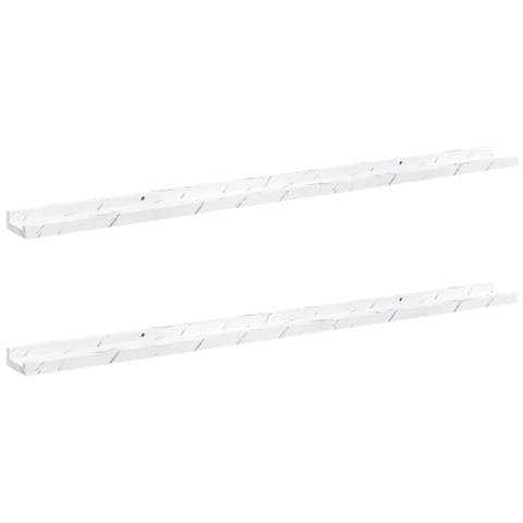 Scaffale da parete 2 pcs Marmo Bianco 115 x 9 x 3 cm - Foto 1