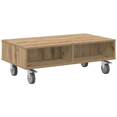 Tavolino con Ruote Rovere artigianale 90 x 50 x 30 cm - Foto 1