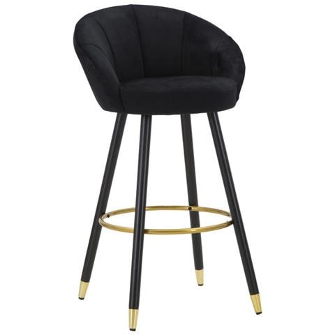 Sgabello Da Bar Prague Nero - 55 X 56 X H 104 Cm - Foto 1