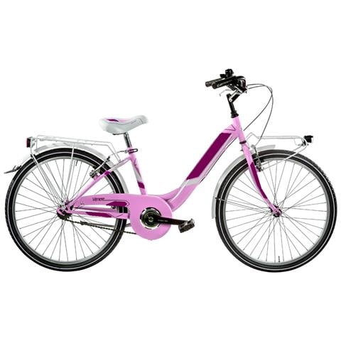 Bici Da Bambina Linea Venere Bimba Misura 24 Senza Cambio 1v Bicicletta Da Ragazza Ven24sc City Bike Completa Di Accessori - 35 Rosa - Foto 1
