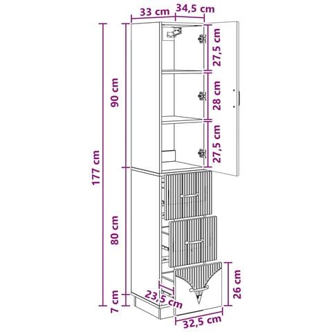 Set di armadi 2 pcs Legno antico 33 x 34,5 x 87 cm - Foto 8