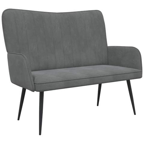 Sofa a Due Posti Grigio scuro 115 x 61 x 87 cm Velluto - Foto 1