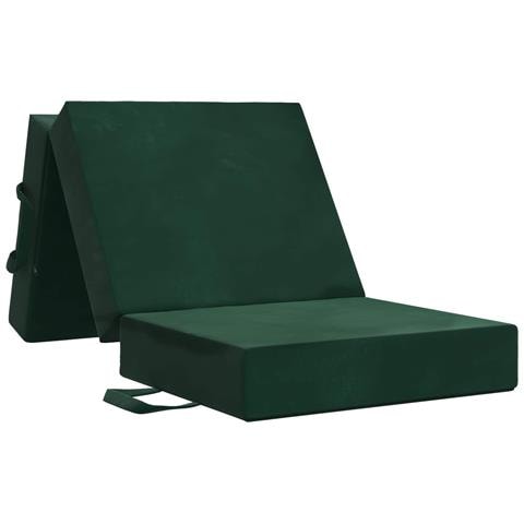 Divano Letto Pieghevole 90 x 63 x 45 cm Verde Scuro - Foto 1
