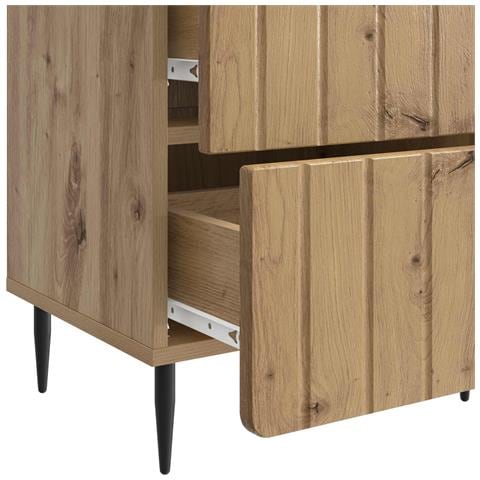 Armadio da Notte 2 pcs Rovere Artigianale 43 x 34,5 x 49,5 cm - Foto 9