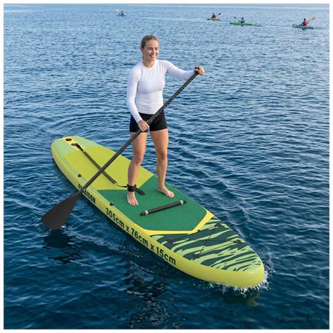 SUP Board con Seggiolino 2-in-1 POSEIDON 305 x 76 x 15 cm Verde - Foto 2