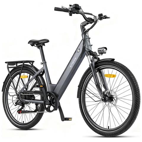 P275 SE E?bike da città 250W, sensore di coppia intelligente, batteria rimovibile 36V 13Ah, sospensione anteriore, cambio Shimano 7 velocità, adatta per pendolarismo, Grigio - Foto 1