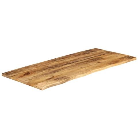 Piano Tavolo 140x60x3,8 cm Bordi Vivi Legno di Mango Grezzo - Foto 2