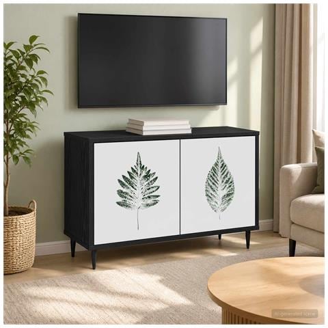 Mobile TV HANAU 69 x 33 x 50,5 cm Rovere Nero - Foto 2