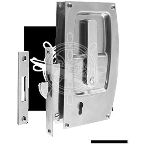 Serratura porte scorrevoli ottone cromato - Foto 1