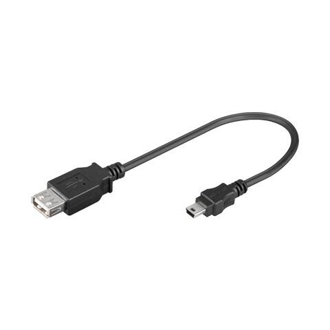 ICOC MUSB-AF-002 - Cavo USB 2.0 A femmina / mini B 5 pin maschio 0,2 m Nero - Foto 1