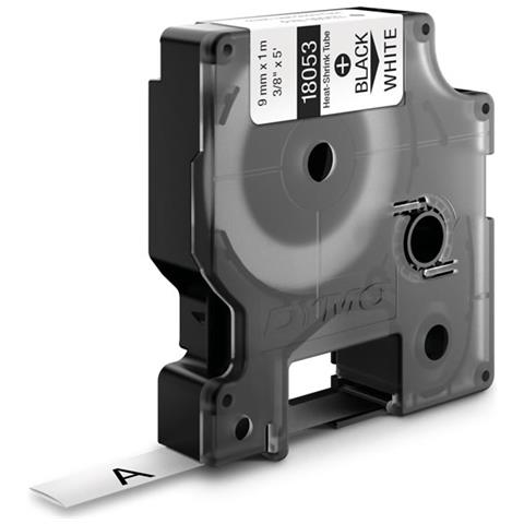 Nastro Guaine Termostringenti in Poliolefina per Etichettatrice Modello D1 Formato 9 mm x 1.5 m Nero su Bianco - Foto 2