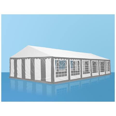 Tendone per feste 4x6 m PVC grigio-bianco 100% impermeabile Gazebo da