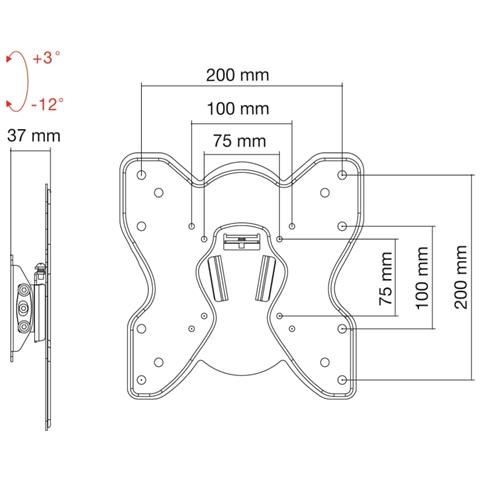 Supporto TV a Muro SP329 da 23- 42" Peso Massimo Supportato 20 Kg Colore Nero - Foto 2