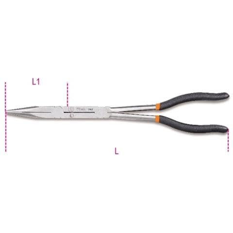 Pinza a Becchi Mezzotondi Lunghissimi Diritti Zigrinati - Foto 1