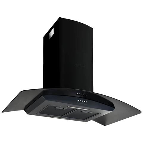 Cappa Aspirante A Muro Acciaio Inox 756 M³ / h 90 Cm Nera - Foto 1