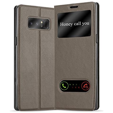 Custodia Libro Per Samsung Galaxy Note 8 In Bruno Pietra - Con Funzione Stand E Chiusura Magnetica - Portafoglio Cover Case Wallet Book Etui Protezione - Foto 1