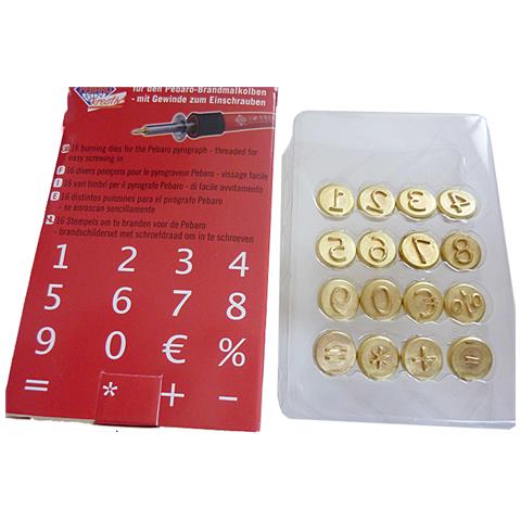 Set Di 16 Pezzi. Numeri Più 6 Simboli. Per Pirografo M0303 - Foto 1