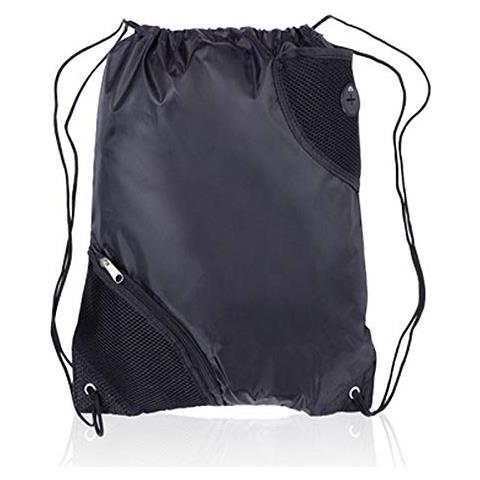 143630 Bigbuy Zaino Con Corde E Uscita Per Cuffie S1402137, Adulti Unisex, Nero, Unico - Foto 1