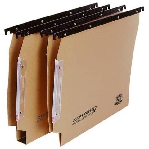 Cartelle Sospese Laterali Per Armadi 33 Cm Fondo U 3 Cm Avana Conf. 25 Pezzi - 114 F Beta 3 - A1 - Foto 1