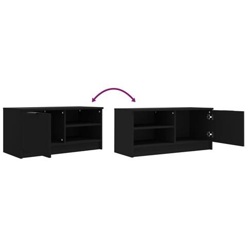 Mobile Porta Tv Nero 80x35x36,5 Cm In Legno Multistrato - Foto 2