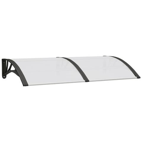 Tettoia per Porta Nero e Trasparente 150x75 cm in Policarbonato - Foto 2