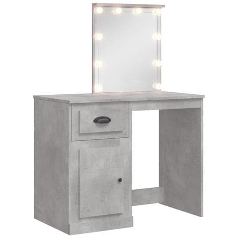 Toeletta Con Luci Led Grigio Cemento 90x42x132,5 Cm - Foto 1