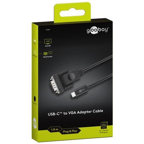 51769 cavo e adattatore video 1,8 m USB tipo-C VGA (D-Sub) Nero - Foto 2