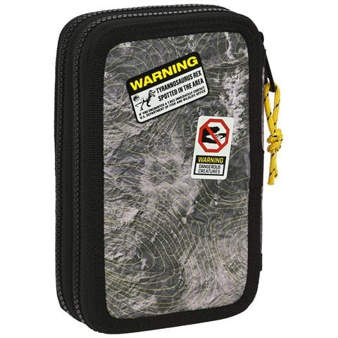 Astuccio Doppio Jurassic World Warning Grigio 12.5 X 19.5 X 4 Cm (28 Pezzi) - Foto 2