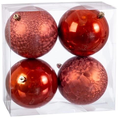 Palle Di Natale Rame Plastica 10 X 10 X 10 Cm (4 Unità) - Foto 1