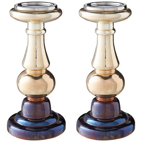 Set Di 2 Candelieri Vetro Oro E Multicolore 31 Cm Imarti - Foto 6