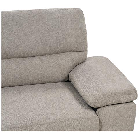 Divano 3 Posti Vogar Tessuto Marrone Chiaro - Foto 2