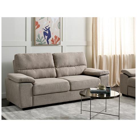 Divano 3 Posti Vogar Tessuto Marrone Chiaro - Foto 1