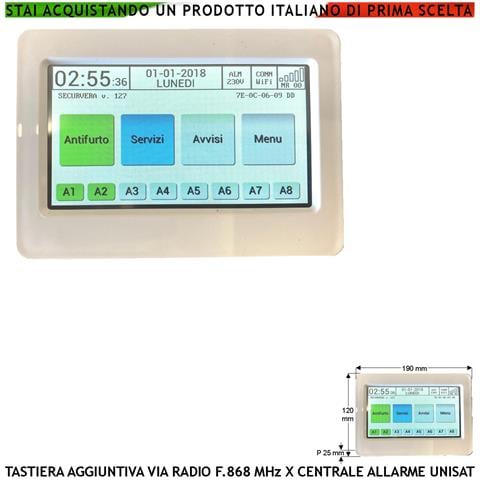 Tastiera Radio Frequenza 868 Mhz Bidirezionale Monitor Touch Screen Lcd 4,3 Pollici A Colori Optional Per La Centrale - Foto 1