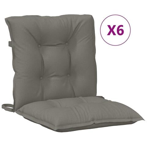 Cuscini Sedia Schiena Bassa 6 Pz Grigio Mélange 100x50x7 Cm - Foto 2