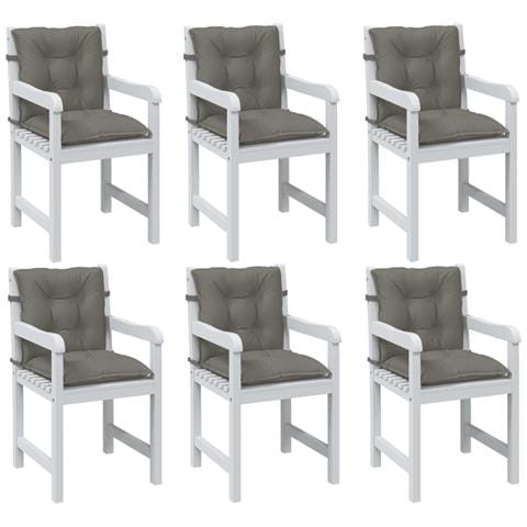Cuscini Sedia Schiena Bassa 6 Pz Grigio Mélange 100x50x7 Cm - Foto 1