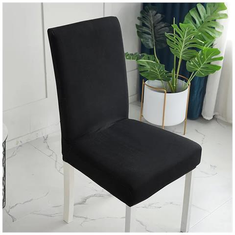 Fodera Per Sedia Da Pranzo Per La Casa In Tinta Unita Black - Foto 3