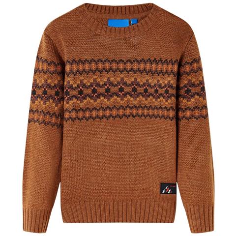 Maglione Per Bambini Lavorato A Maglia Cognac 92 - Foto 1
