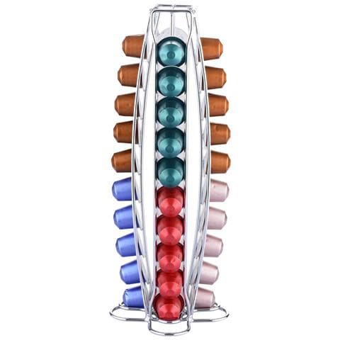 Dispenser Per 40 Capsule Nespresso Torre In Metallo, Argento - Foto 1