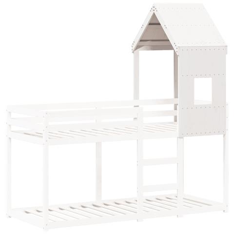 Tetto Per Letto Bambini Bianco 60x89x134,5 Legno Massello Pino - Foto 3
