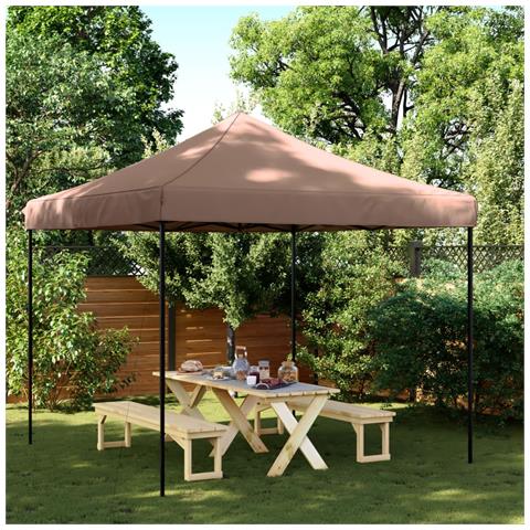 Tenda Da Festa Pieghevole Pop-up Marrone 292x292x315 Cm - Foto 1