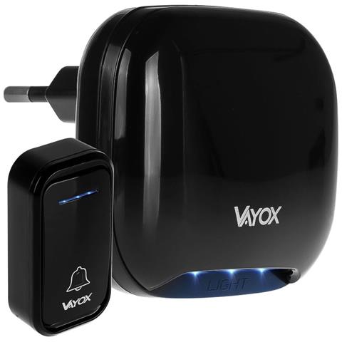 Campanello Senza Fili 110-240v / Pulsante A Batteria Nero Va0286 - Foto 1