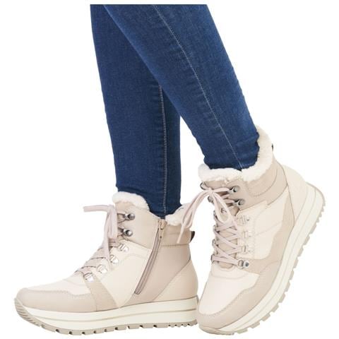 Beige Casual Closed Ladies Mid Height Boots Stivaletti Pelle Sintetica Scarpe Donna Beige Eu 40, N4002-60 - Foto 2