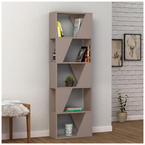 Libreria Frame Colore Light Mocha Con 5 Ripiani - Foto 1