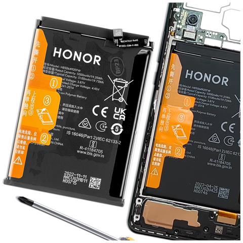 Batteria Per Honor Magic 5 Lite 5100 Mah Modello Hb506492efw, Nero - Foto 2