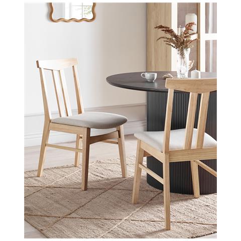 Set Di 2 Sedie Da Pranzo Avalon Beige Chiaro - Foto 1