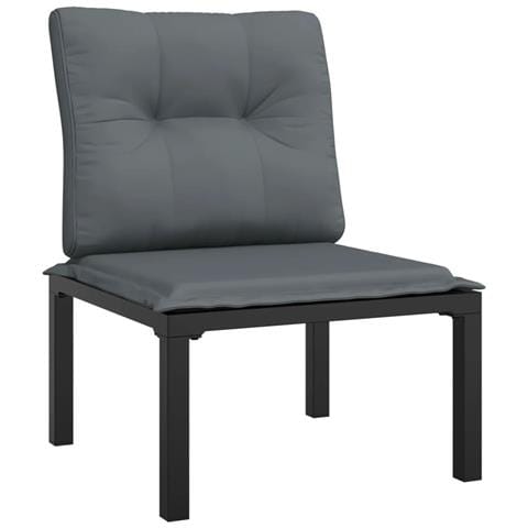 Set Salotto da Giardino 5 pz Nero e Grigio in Polyrattan - Foto 2